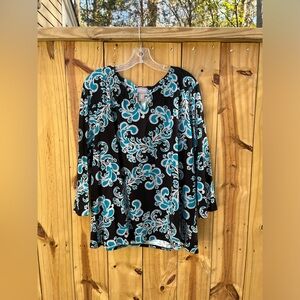 Chico’s Black & Turquoise Top